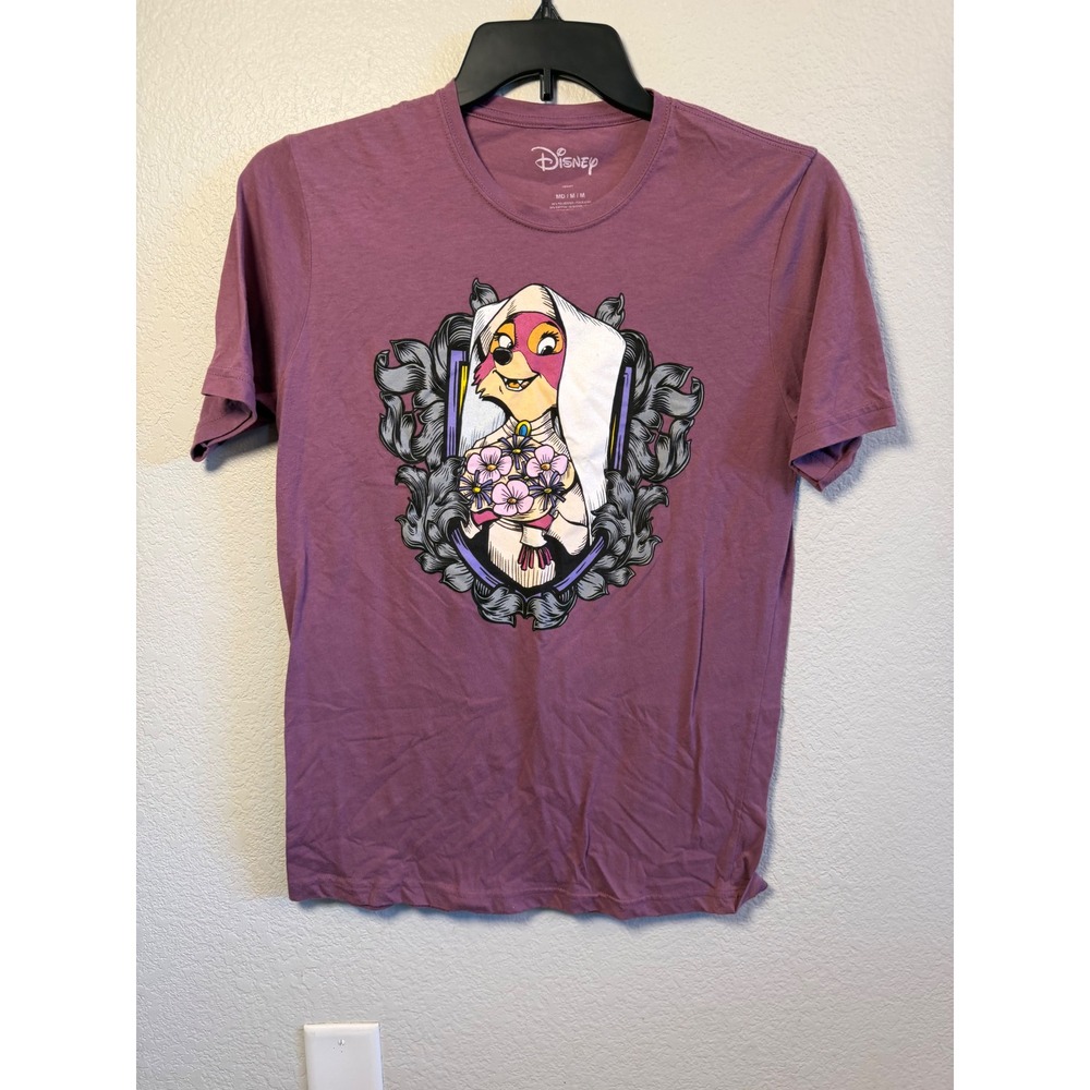 Disney Robin Hood Maid Marian Graphic Tee Purple Short Sleeve Shirt Medium